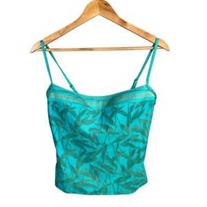 Gottex Tankini Top Womens Large Tropical Nature Beach Swimwear Beach Resort